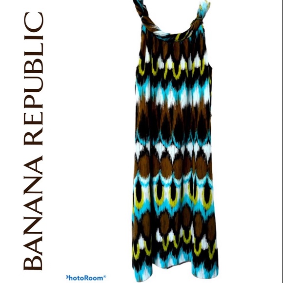 BANANA REPUBLIC silk vibrant abstract dress sz 4 - Picture 1 of 3